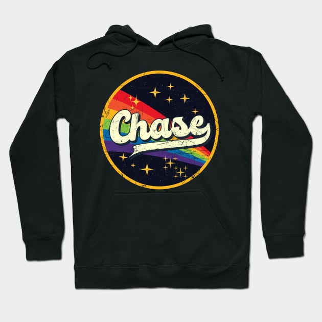 Chase // Rainbow In Space Vintage Grunge-Style Hoodie by LMW Art